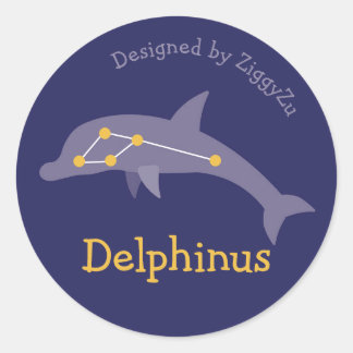 Redondo Adesivo da Constelação do Golfinho Delphinus