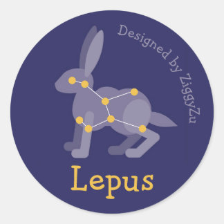 Redondo Adesivo da Constelação Lepus a Lebre
