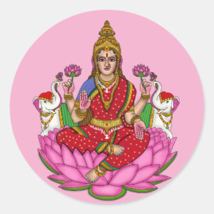 Redondo Adesivo da Deusa Lakshmi