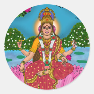 Redondo Adesivo da Deusa Siddhidatri