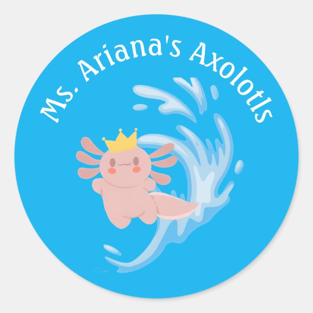 Redondo Adesivo da Equipe Axolotl 1 (Frente)
