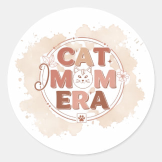 Redondo Adesivo da Era da Mãe de Gato na Moda