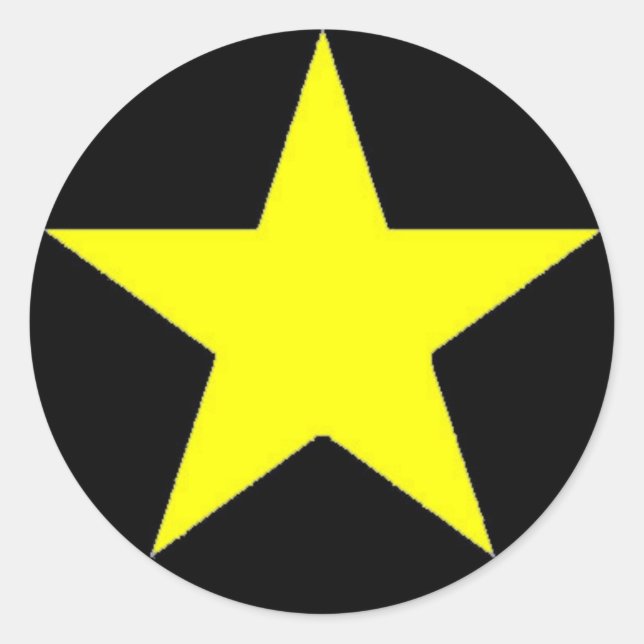 Redondo Adesivo da estrela do Jammer Amarelo (Frente)