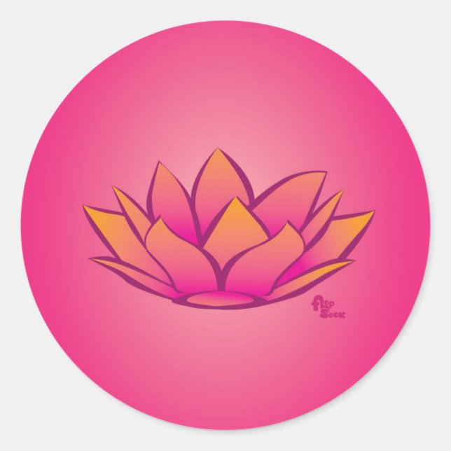 Redondo Adesivo da Flor de Lotus (Frente)