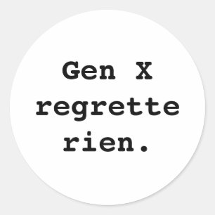 Redondo Adesivo da Geração X
