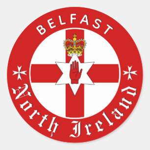 Redondo Adesivo da Irlanda do Norte, Belfast, Bandeira da
