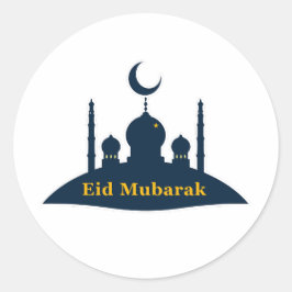 Redondo Adesivo da Lua Crescente da Mesquita Eid Mubarak
