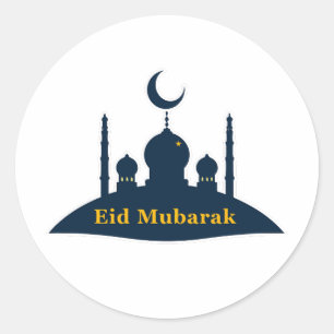 Redondo Adesivo da Lua Crescente da Mesquita Eid Mubarak