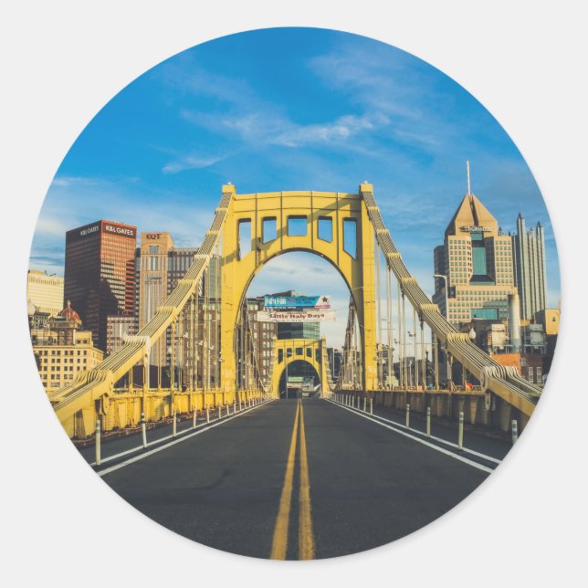 Redondo Adesivo da ponte de Pittsburgh (Frente)