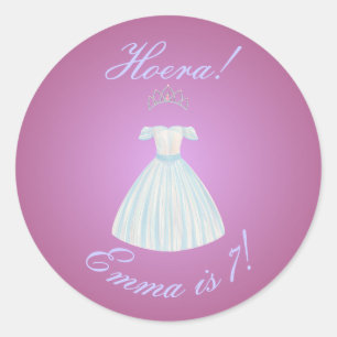 Redondo Adesivo da Princesa "Hurra!" Gradiente Rosa & Azul