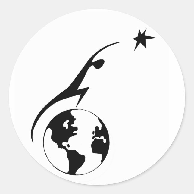 Redondo Adesivo da ronda de assentamento espacial (Frente)