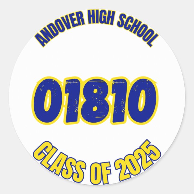 Redondo Adesivo da Turma de 2025 de Andover (Frente)
