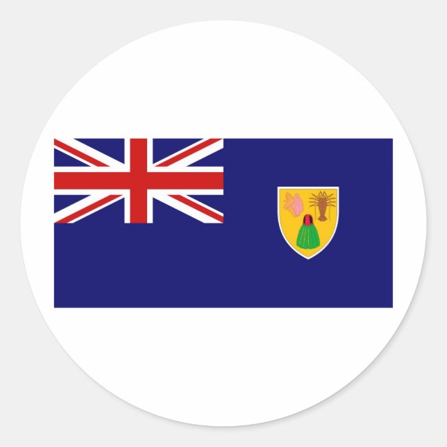 Redondo Adesivo das Ilhas Turks e Caicos (Frente)