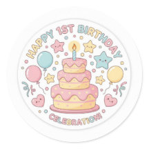 adesivo de 1º aniversário