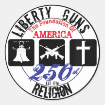 Adesivo de 250º da Liberdade Armas Religião