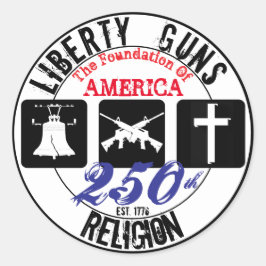 Redondo Adesivo de 250º da Liberdade Armas Religião