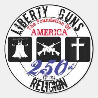 Redondo Adesivo de 250º da Liberdade Armas Religião