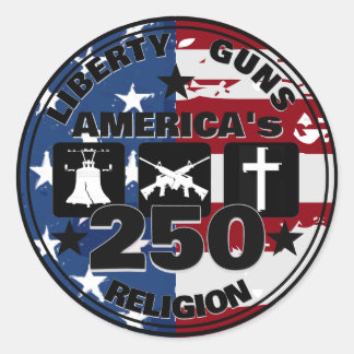 Redondo Adesivo de 250 unidades Liberty Guns Religion