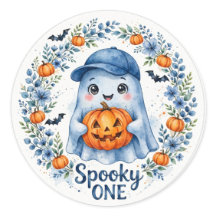 Adesivo de Abóbora Spooky ONE Fantasma Azul - Meni