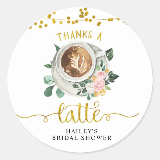 Redondo Adesivo de agradecimento Café Amor Está Fervendo (Frente)