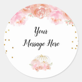 Redondo Adesivo de Agradecimento de Abóbora Floral