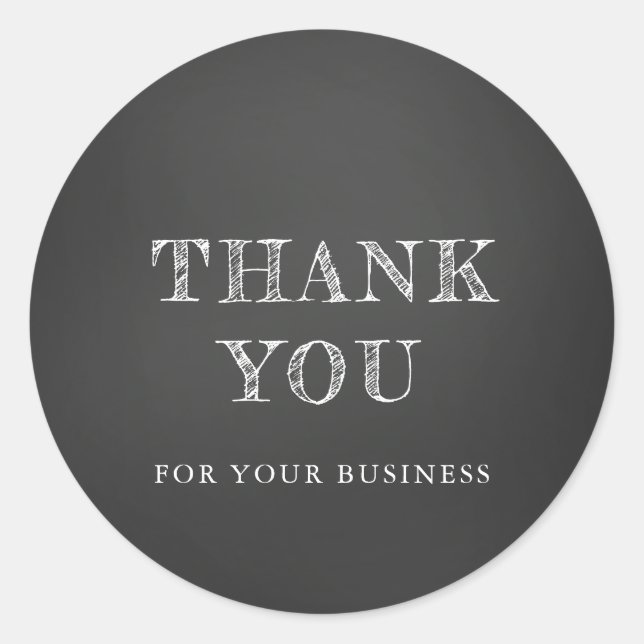 Redondo Adesivo de agradecimento de giz (Frente)