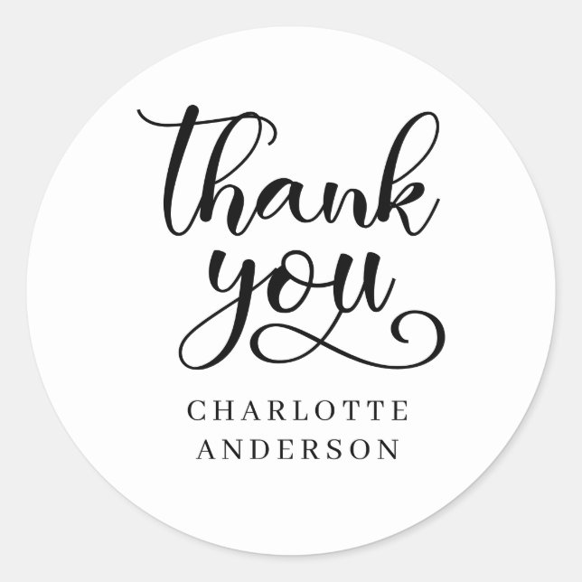 Redondo Adesivo de agradecimento específico do cliente (Frente)