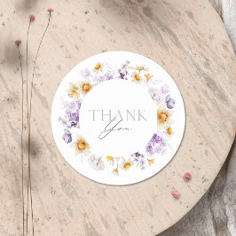 Redondo Adesivo de Agradecimento Floral Elegante