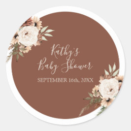 Redondo Adesivo de agradecimento floral terracota Arco Boh