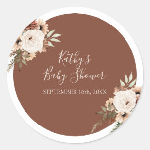 Redondo Adesivo de Agradecimento Floral Terracota Arco Boh