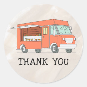 Redondo Adesivo de agradecimento neutro para Food Truck