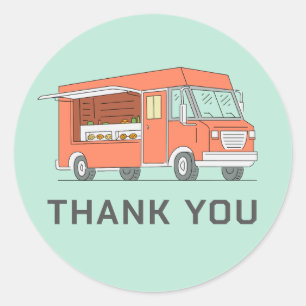 Redondo Adesivo de agradecimento ousado para Food Truck 