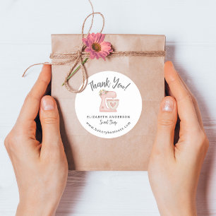 Redondo Adesivo de agradecimento para padaria de misturado