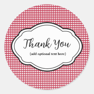 Redondo Adesivo de Agradecimento Personalizável Xadrez Ver