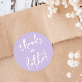 Redondo Adesivo de Agradecimento Roxo na Loteria Favor