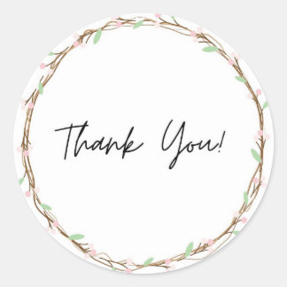 Redondo Adesivo de agradecimento tema flor