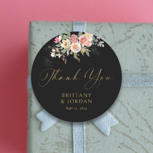 Redondo Adesivo de Agradecimento Wildflower - Moderno Pret