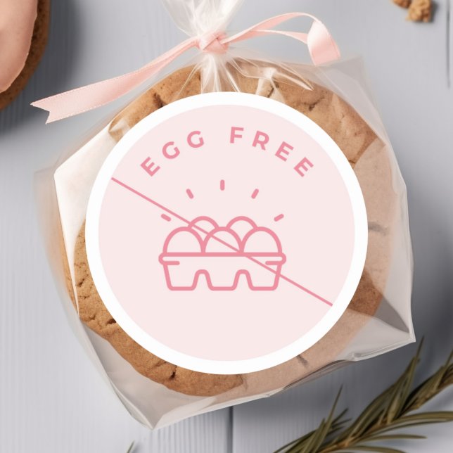 Redondo Adesivo de Alerta de Alergia Livre de Ovo (Criador carregado)