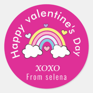Redondo adesivo de amor rosa-dia de os namorados fofo pers