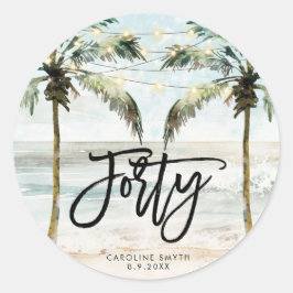 Redondo adesivo de aniversário de 40 anos das palmeiras tr