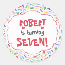 Adesivo de aniversário de criança personalizado do