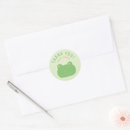 Redondo Adesivo de Aniversário Personalizado de Sapo Verde