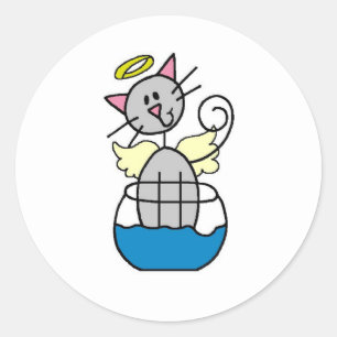 Redondo Adesivo de Anjo de Gato