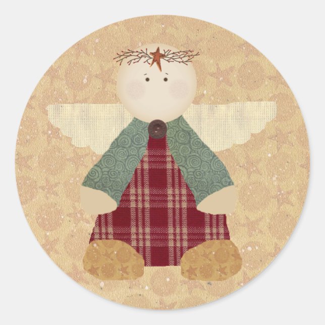 Redondo Adesivo de Anjo Primitivo (Frente)