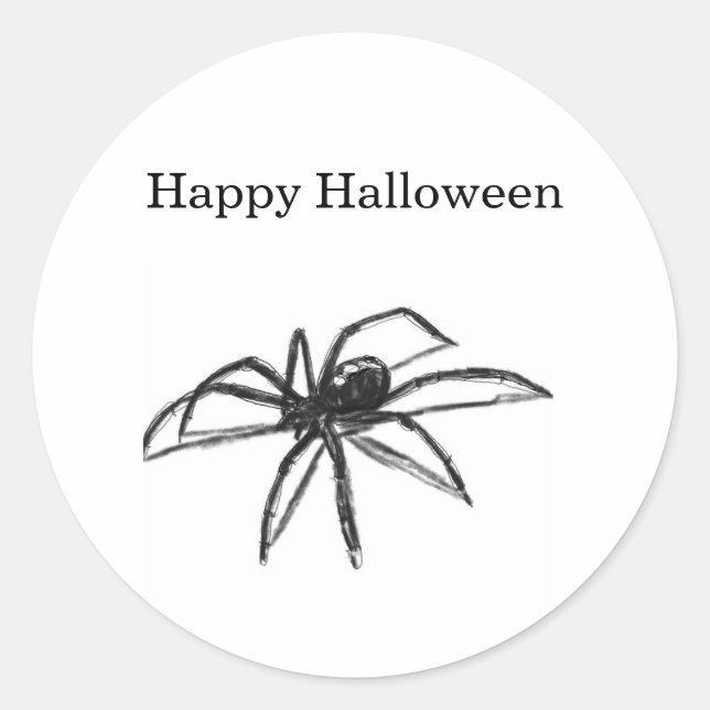 Redondo Adesivo de Aranha de Halloween (Frente)