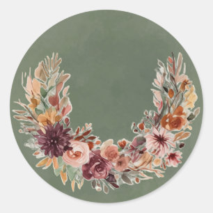 Redondo Adesivo de Arco Floral Elegante de Outono