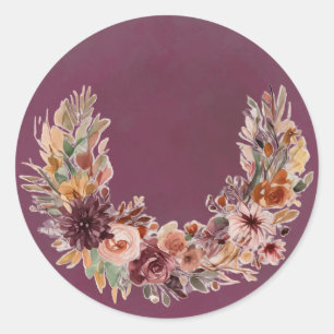 Redondo Adesivo de Arco Floral Elegante de Outono