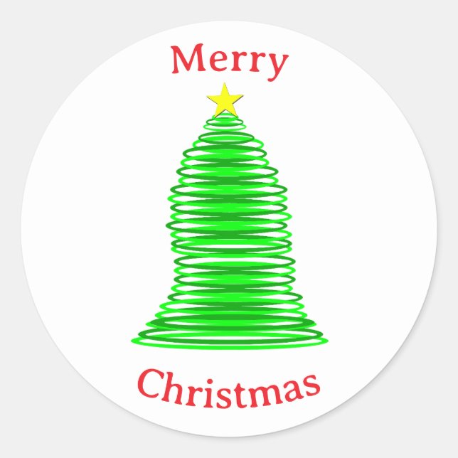 Redondo Adesivo de Árvore de Natal (Frente)