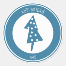 Adesivo de árvore de Natal de ano personalizado az