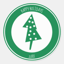 Adesivo de árvore de Natal de ano personalizado ve